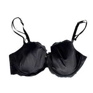 Chantelle Woman's Sz 38DD Black Rive Gauche Bra Underwire Double Straps Sexy